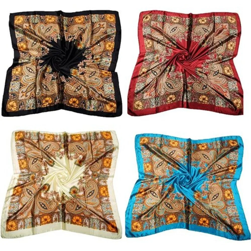 4PCS Large Satin Head Scarf for Women